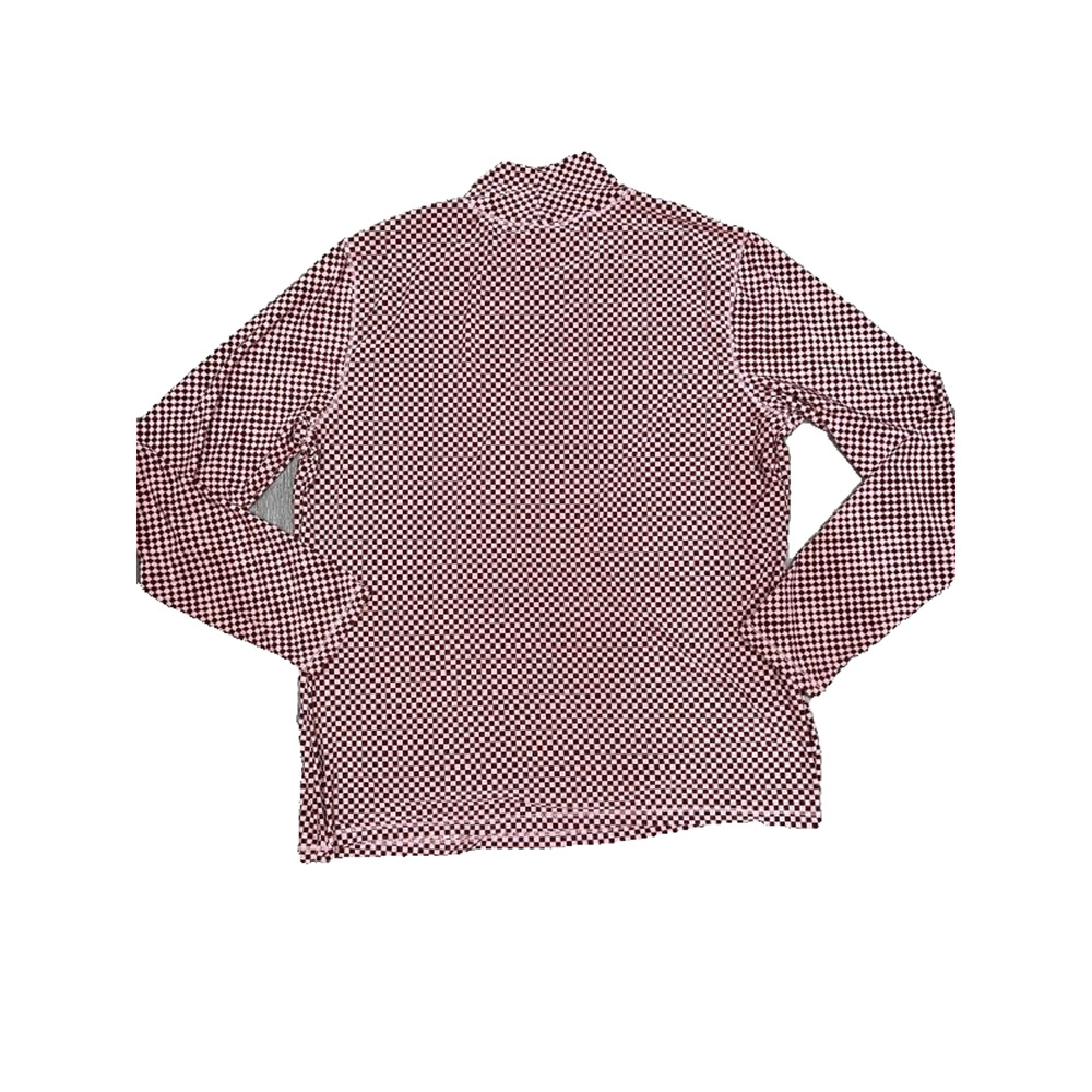 Levi’s Second Skin T-Shirt Checkered Mock Neck top Rosa 2X A003227 - Picture 7 of 8